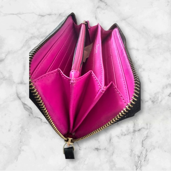 Kate Spade New York Neda Zip-around Continental Wallet Heart/Spade Pattern EUC - Picture 8 of 9